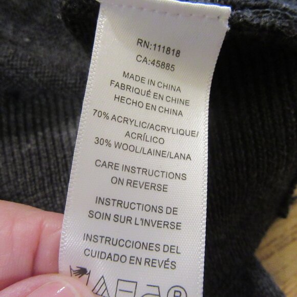 Michael by Michael Kors Wool Blend Men's Black Zip Up Hoodie Sweater - Picture 6 of 6